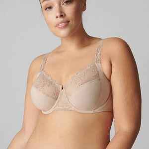 Simone Perele Delice Full Cup Sand Embroidered Contour Underwire Bra Size 38